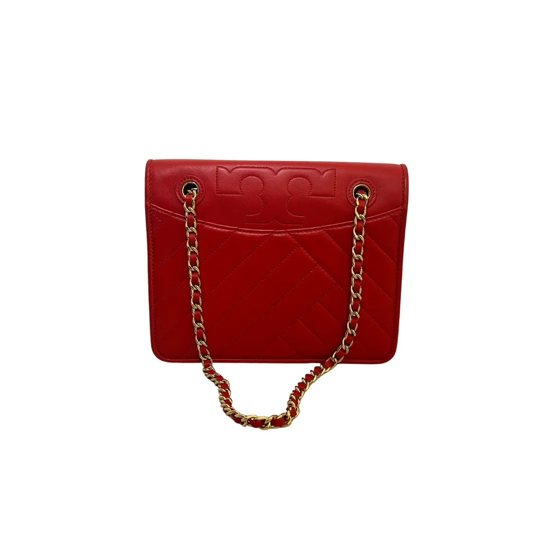 Tory Burch Red Leather 'Alexa' Convertible Shoulder Bag | Gently Used |