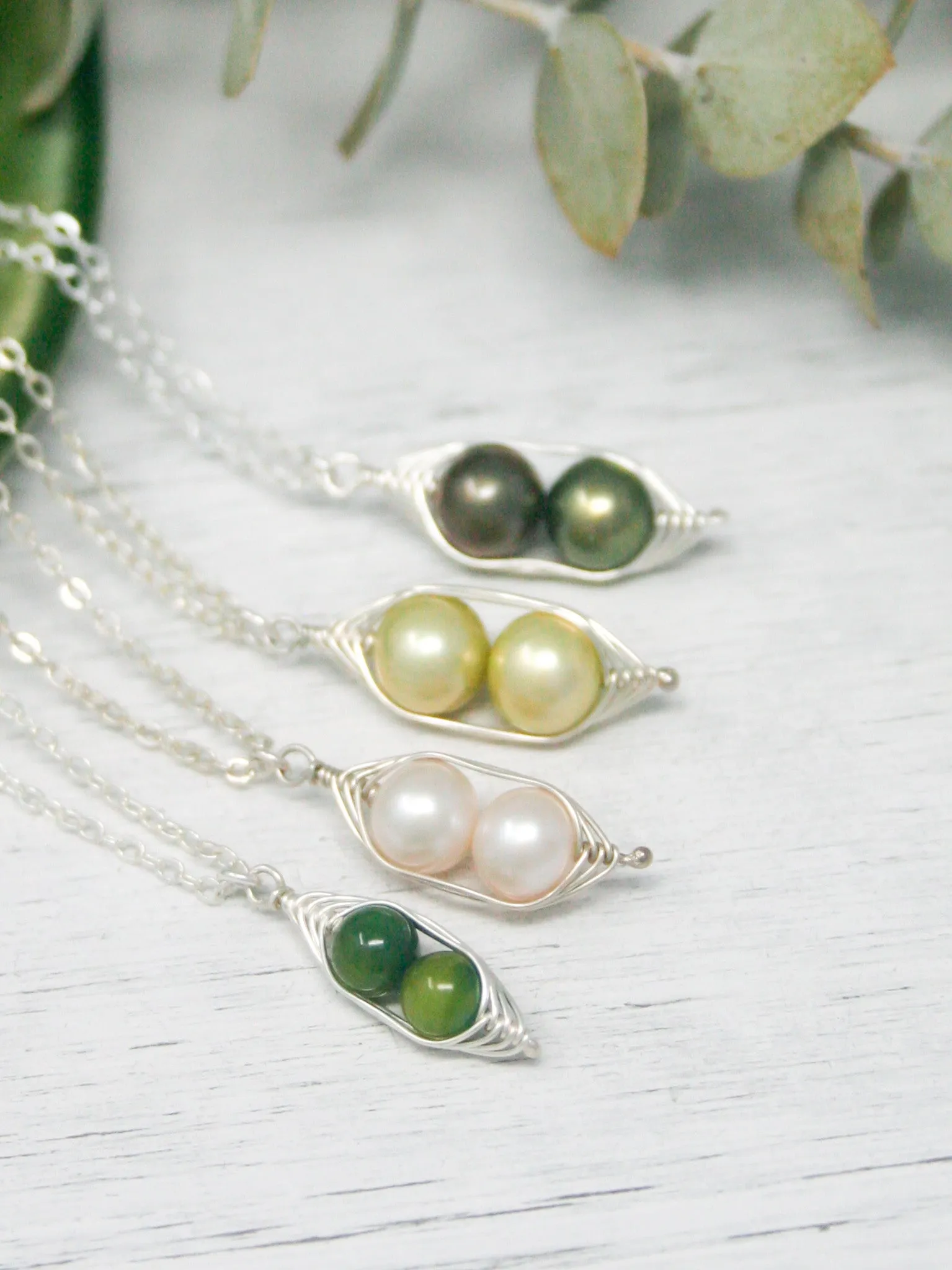 Two peas in a pod necklace [made to order]