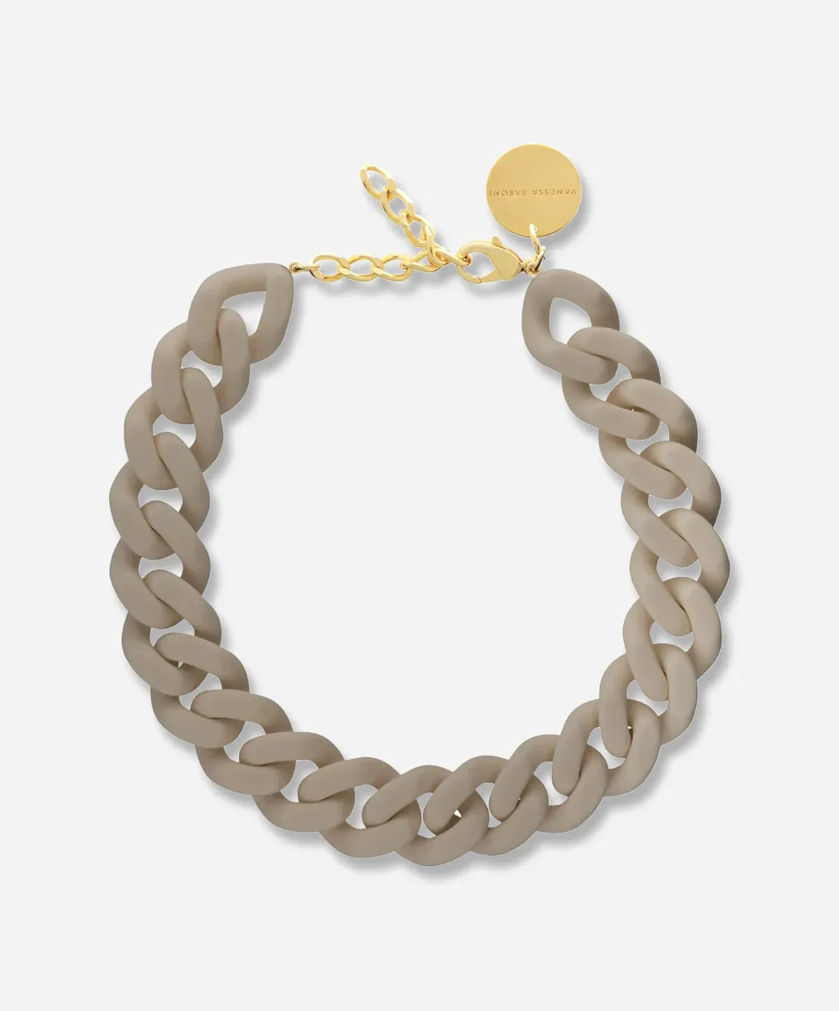 Vanessa Baroni Flat Chain Matt Taupe Necklace