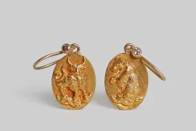 Victorian Era Bear & Bull Drop Earrings