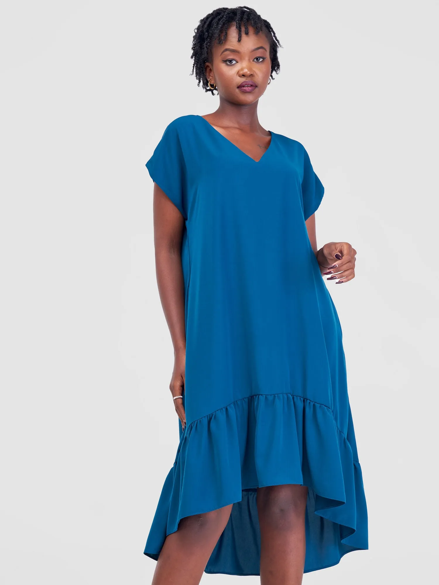 Vivo Asha Drop Shoulder Knee Length Dress - Ocean Depths