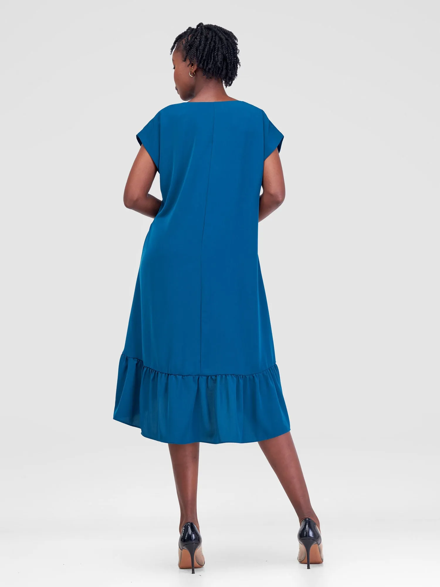 Vivo Asha Drop Shoulder Knee Length Dress - Ocean Depths