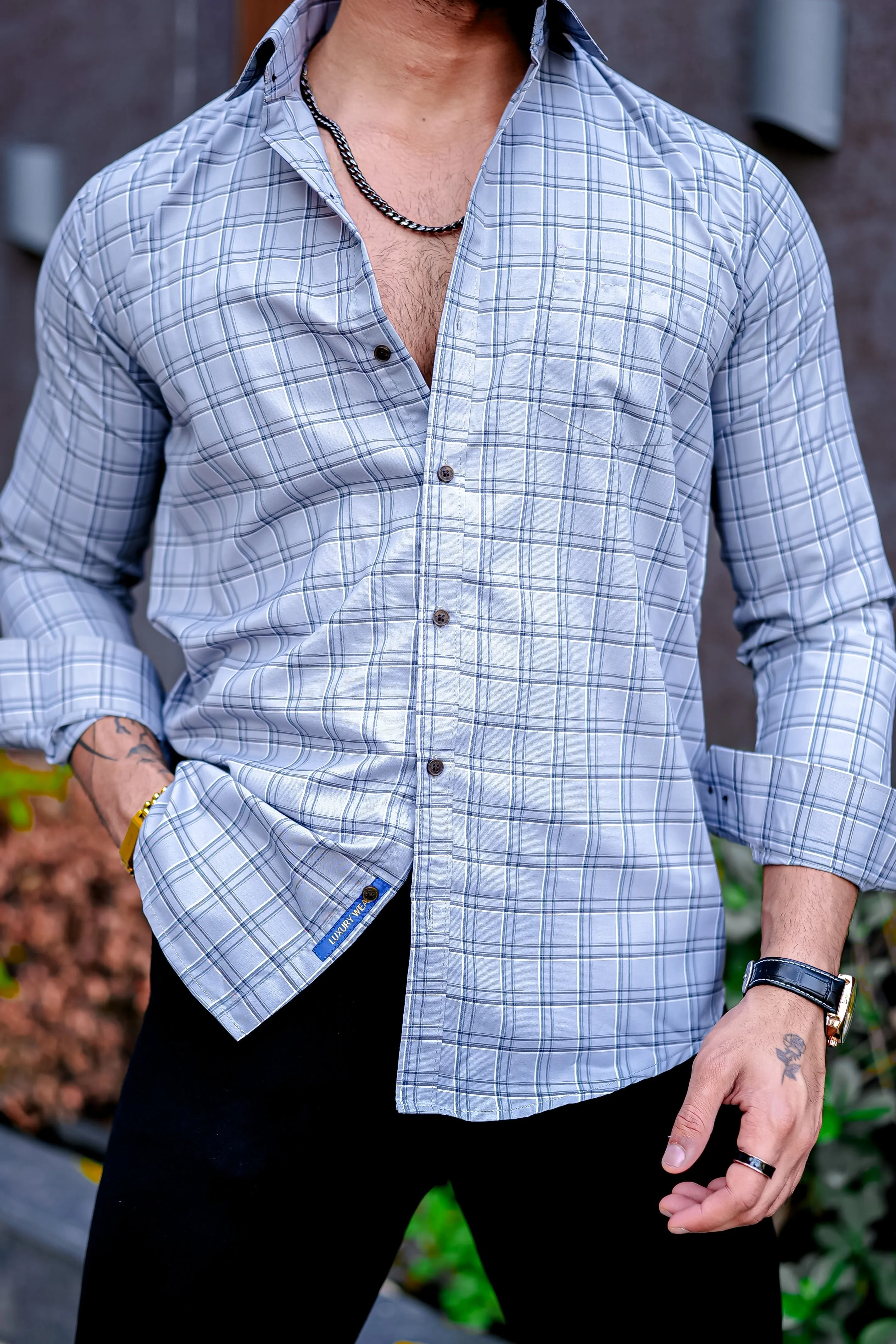 VOZIA Dawn Checked Button-Up Men's Men's Shirt