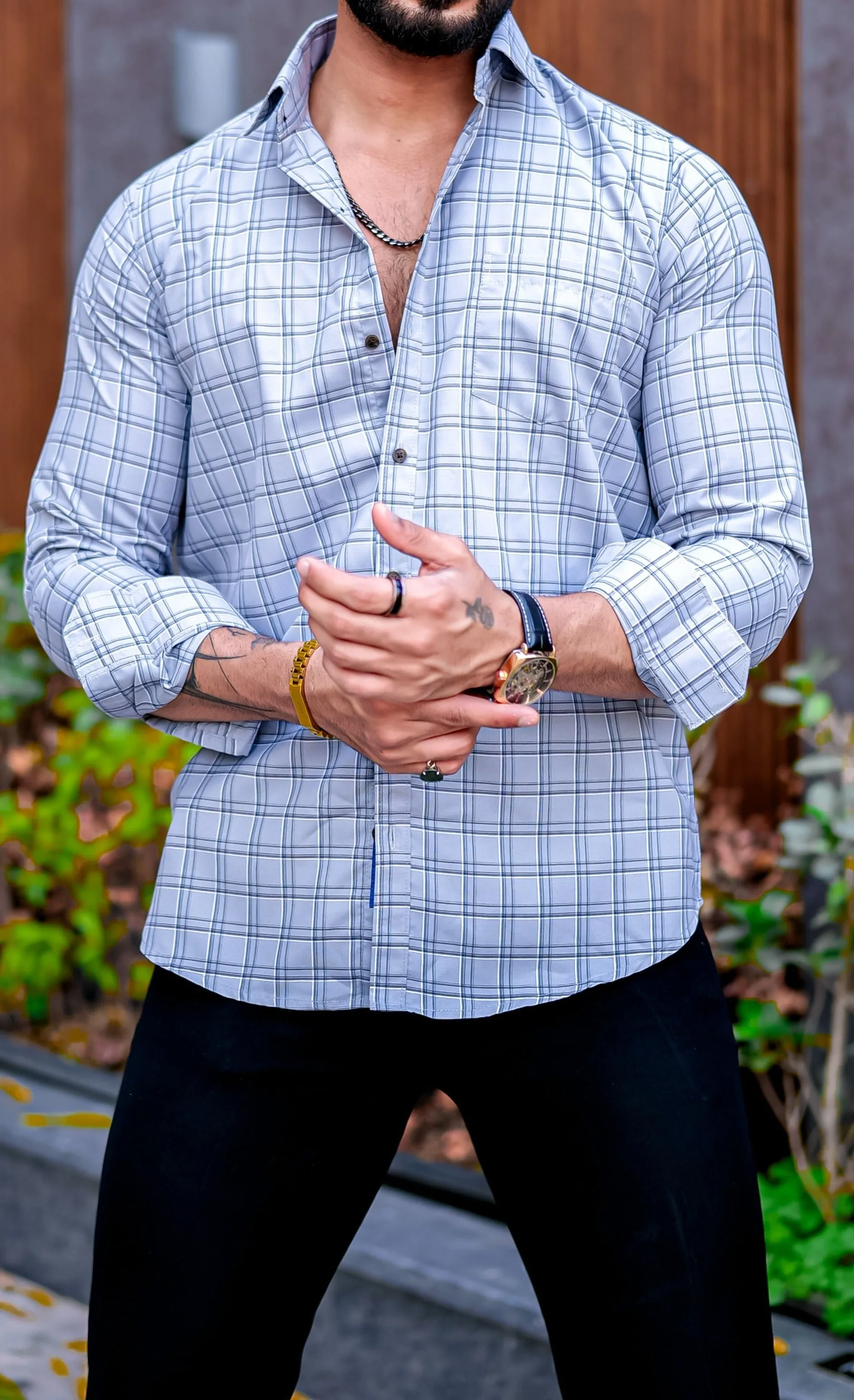 VOZIA Dawn Checked Button-Up Men's Men's Shirt