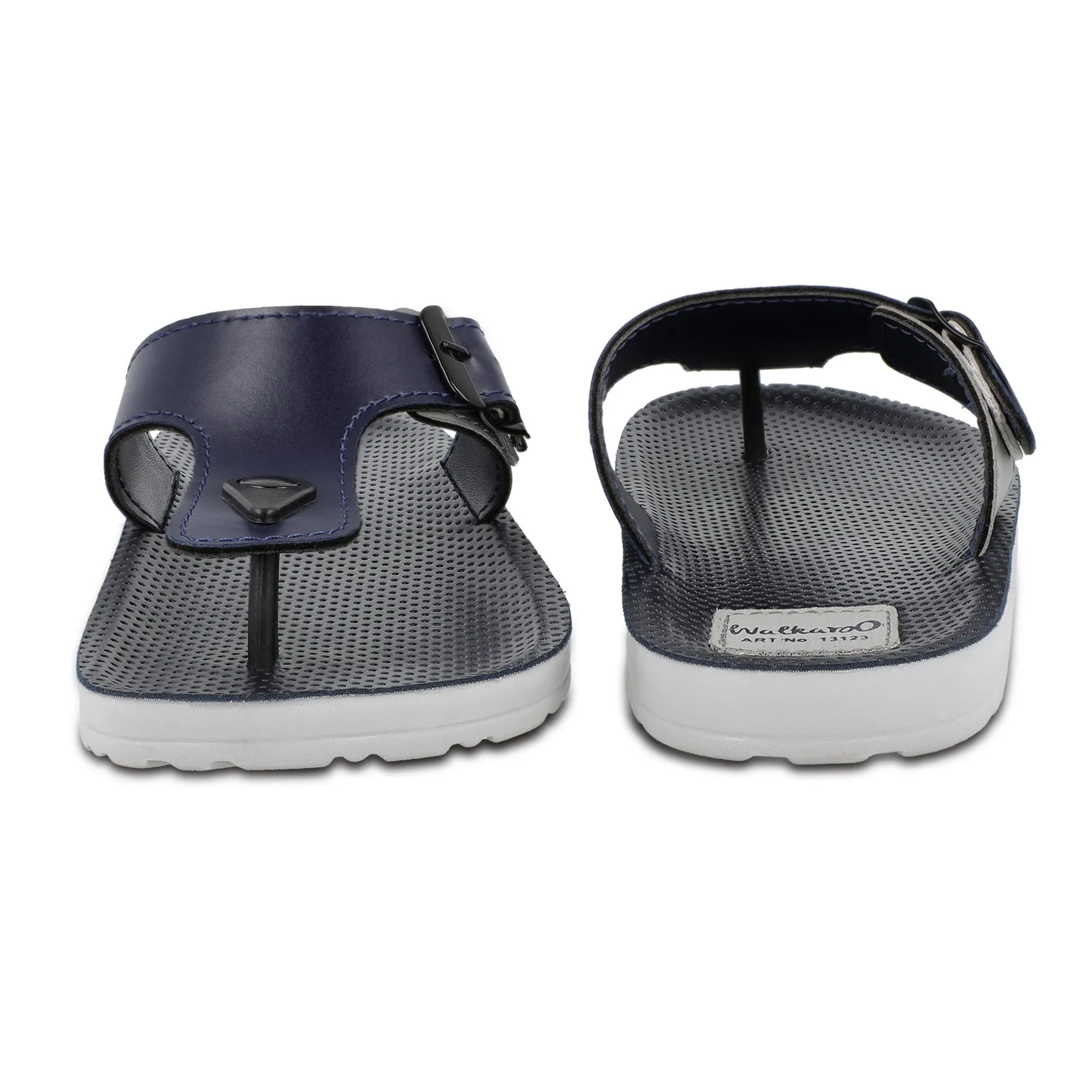 Walkaroo Boy Solid Thong Sandals  - 13123 Blue Grey