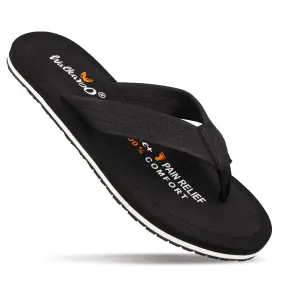 Walkaroo Men Solid Care Plus Flip-Flop  - WH3810 Black