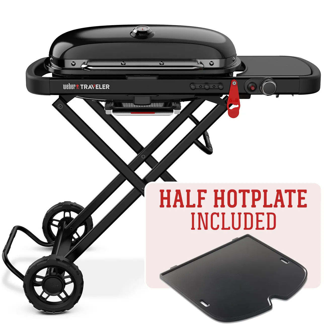 Weber Traveler 'Stealth Edition' Portable Gas Barbecue Bundle