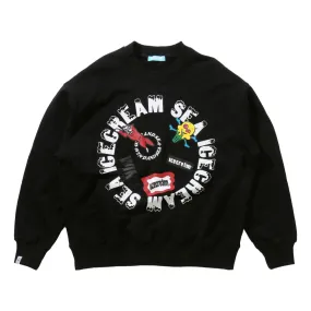 WIND AND SEA ICECREAM x WIND & SEA COTTON SWEAT SHIRT-BLACK