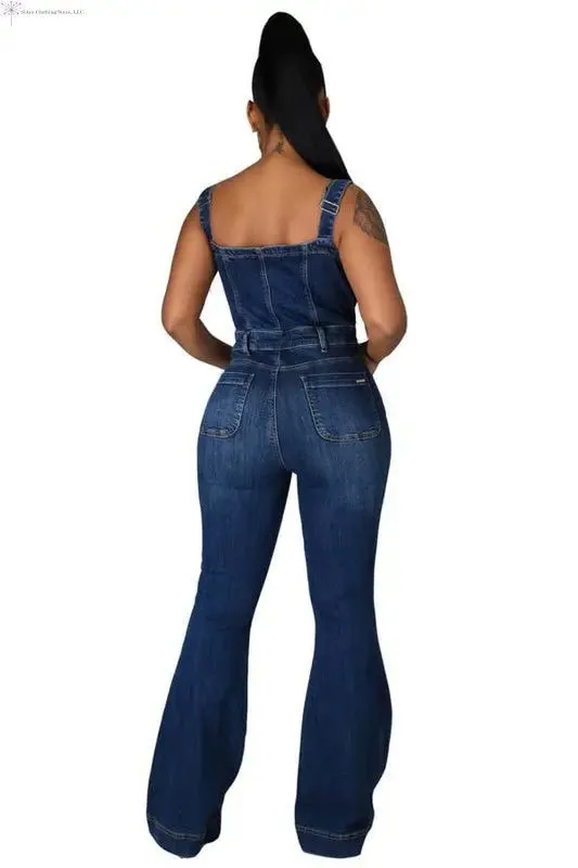 Women's Denim Jumpsuit Sleeveless