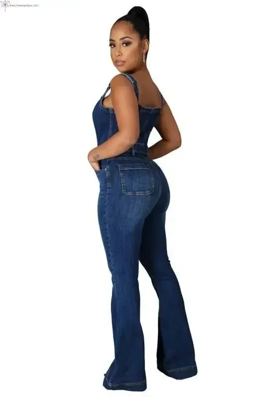 Women's Denim Jumpsuit Sleeveless