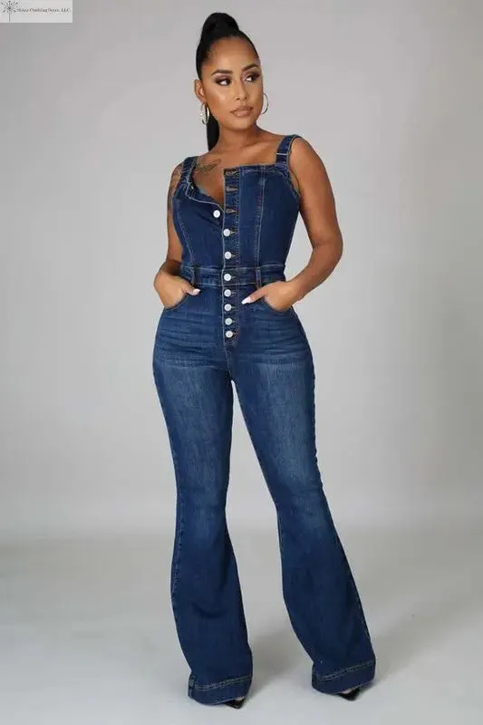 Women's Denim Jumpsuit Sleeveless