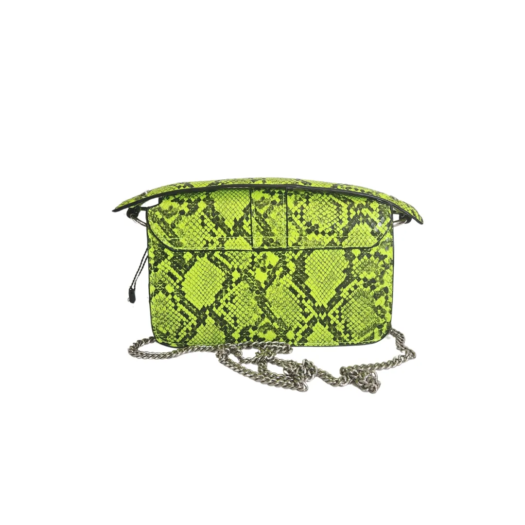 ZARA Neon Green Faux Snakeskin Mini Purse | Brand New |